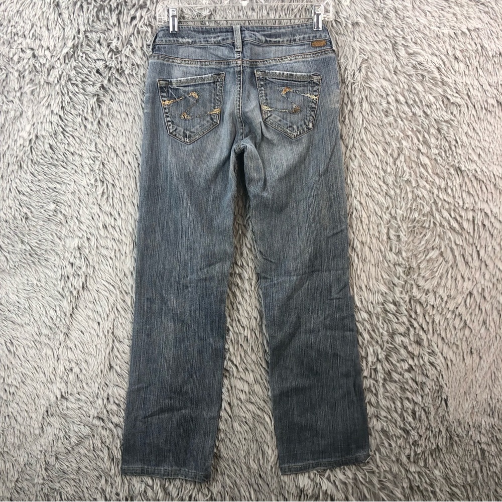 Silver Jeans Womens Size 27 Lexi Whiskered Straight Leg Denim Jeans
